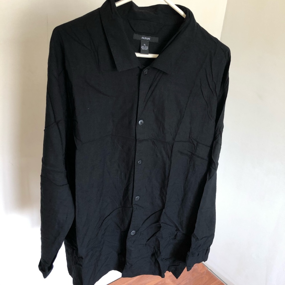 Alfani black button up blouse oversized size XL